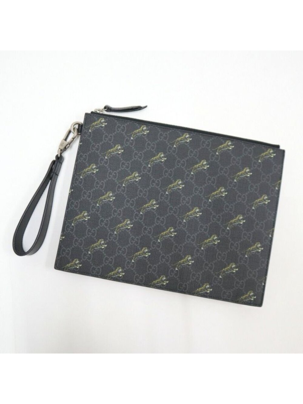 Gucci Clutch Taiga GG Supreme Black Leather - Picture 2 of 6